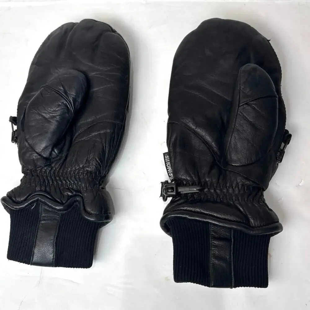 SWANY Toaster Ski Snowboard Leather Mittens Gloves Women's Size Small Black